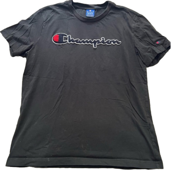𝅺champion Teen Men’s Medium Black Tee, VGUC - Picture 1 of 2